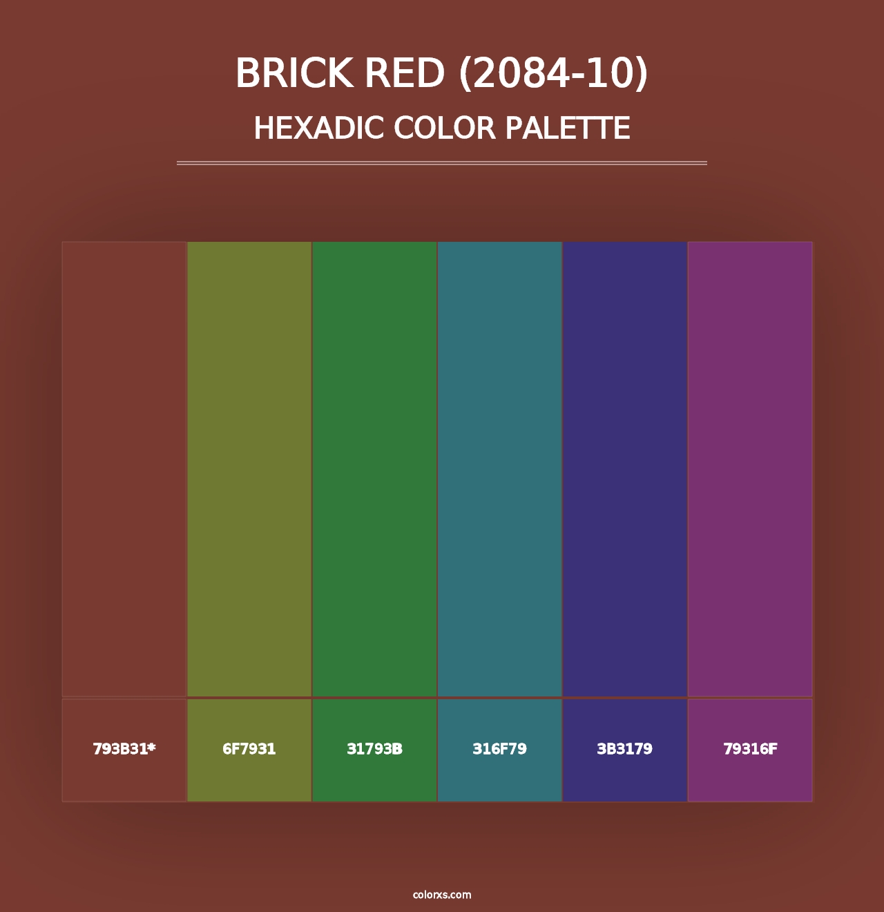 Brick Red (2084-10) - Hexadic Color Palette