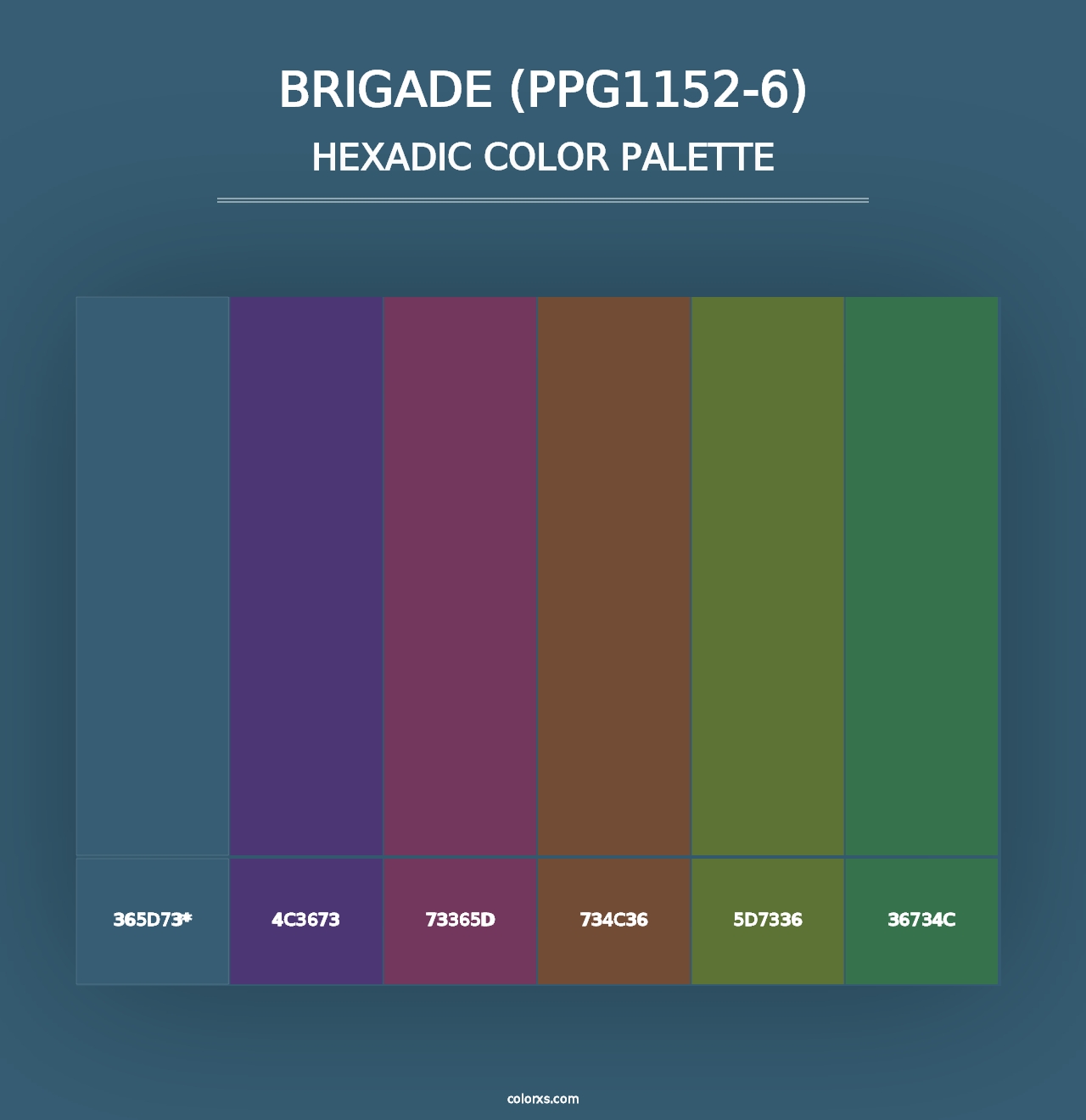 Brigade (PPG1152-6) - Hexadic Color Palette