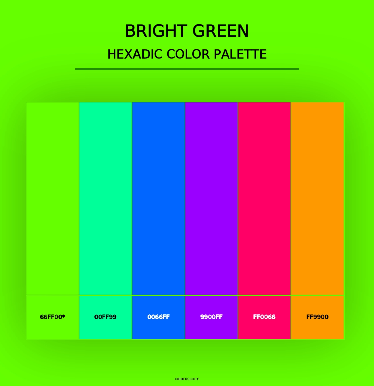 Bright Green - Hexadic Color Palette