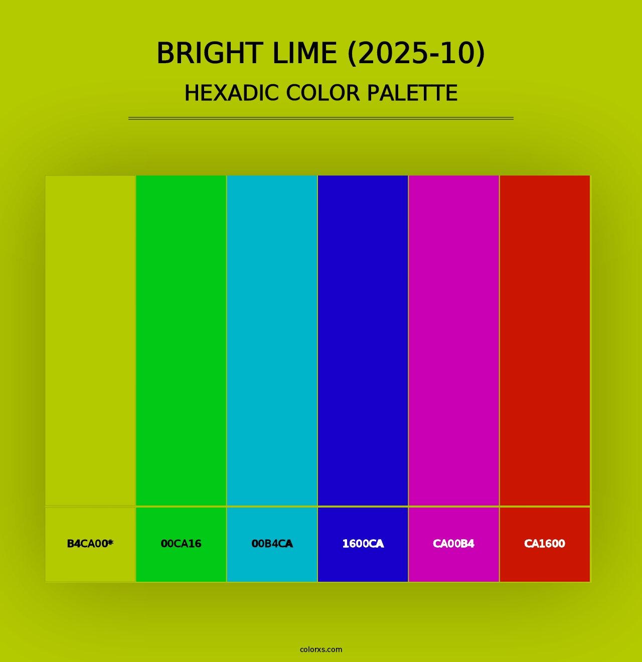 Bright Lime (2025-10) - Hexadic Color Palette