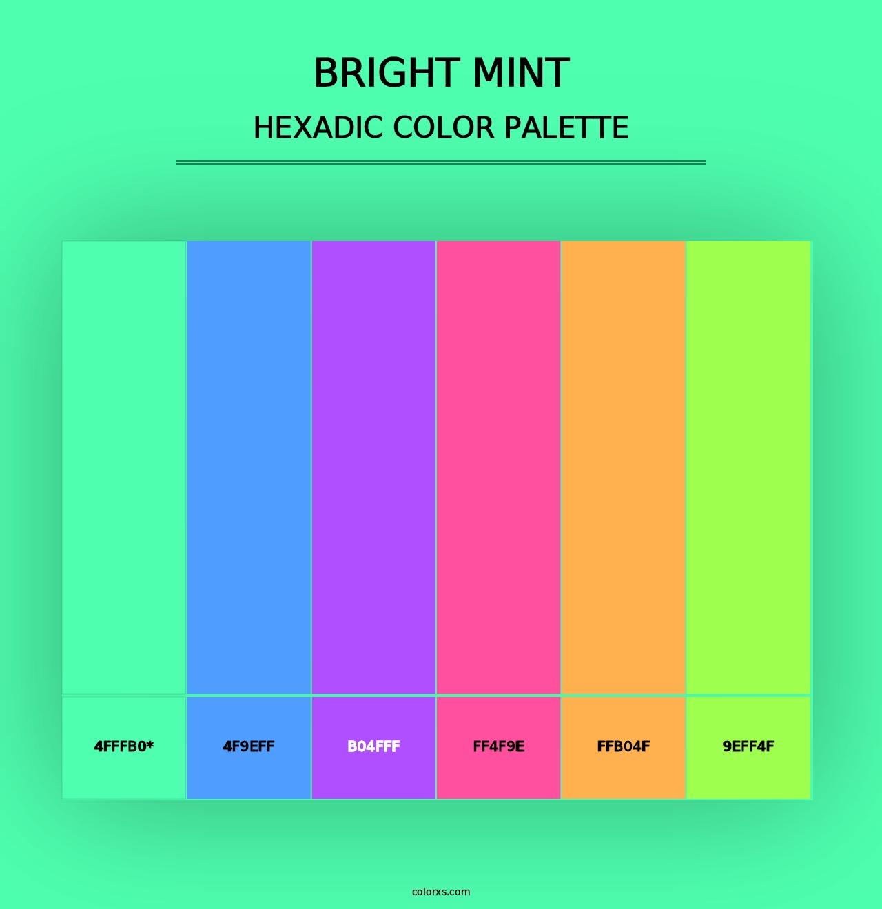 Bright Mint - Hexadic Color Palette