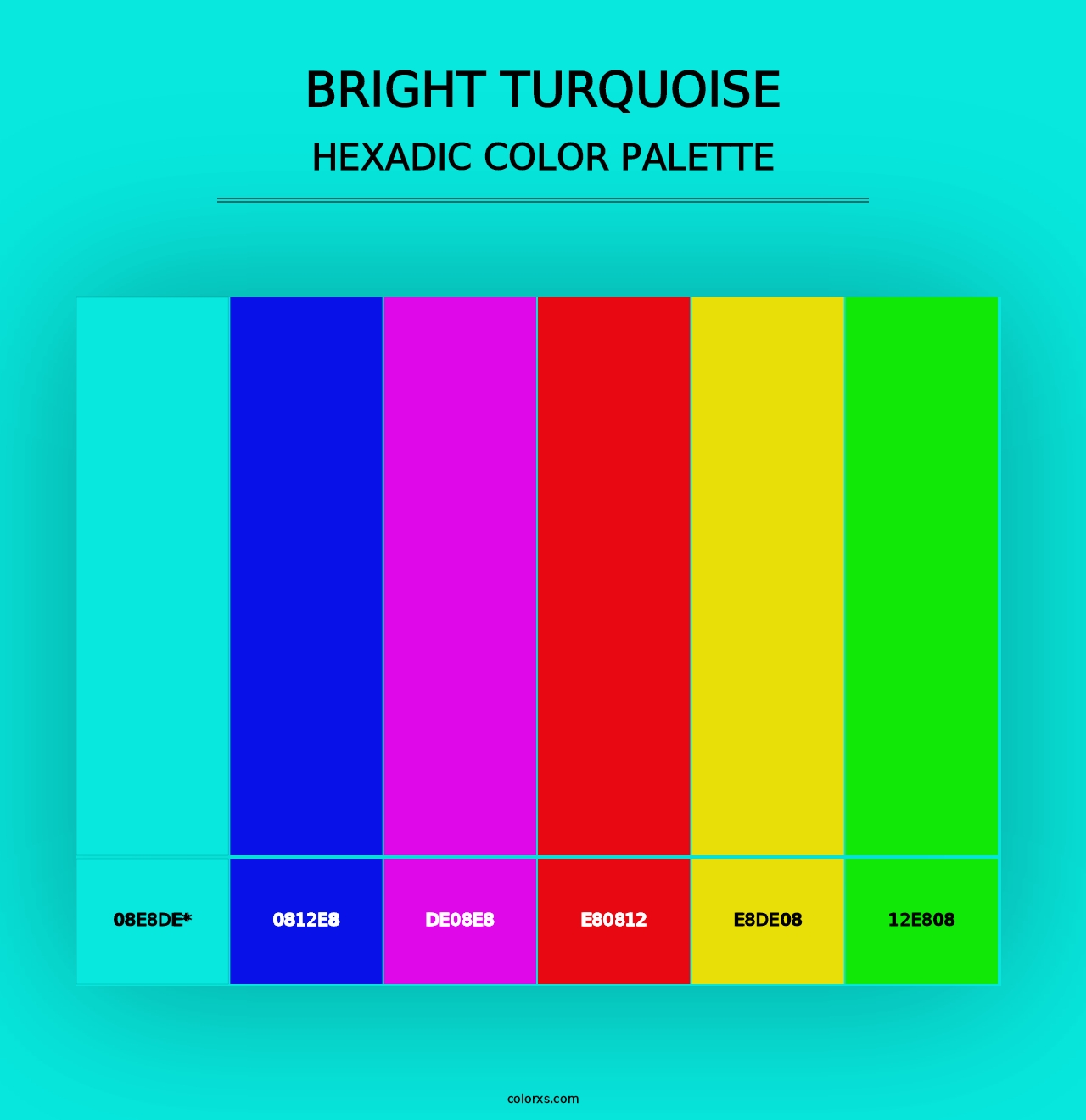 Bright Turquoise - Hexadic Color Palette