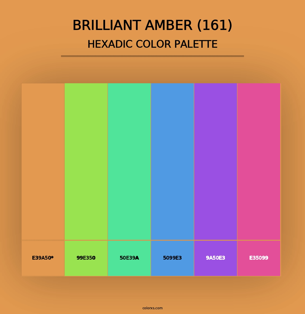 Brilliant Amber (161) - Hexadic Color Palette