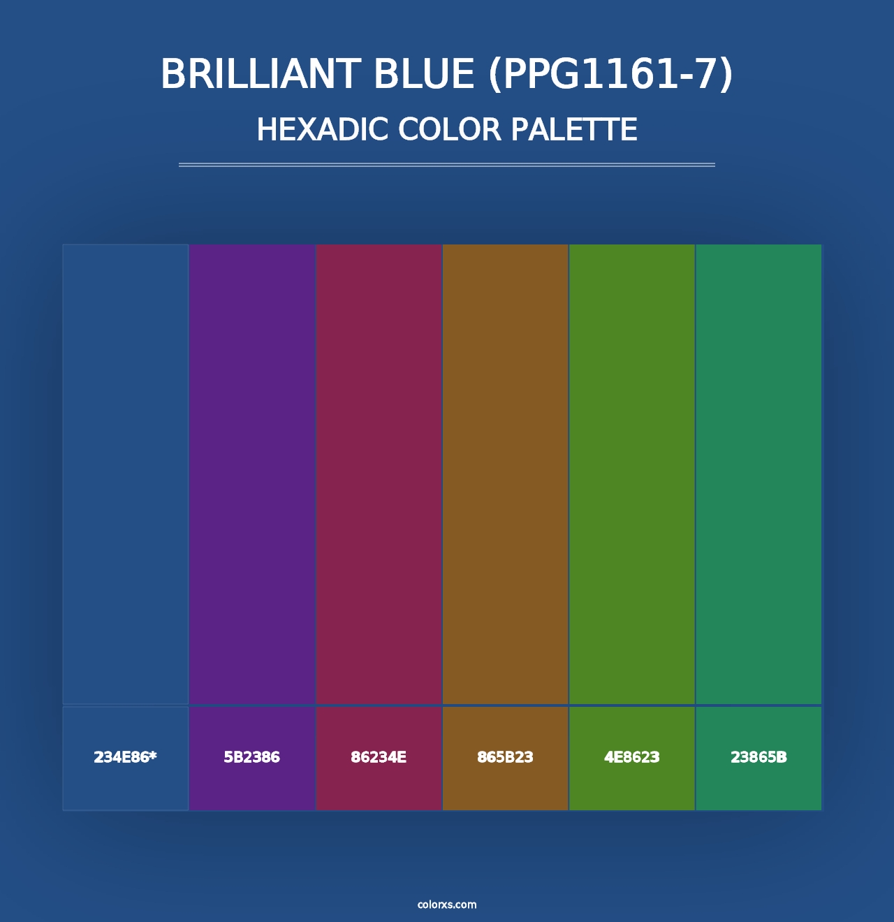 Brilliant Blue (PPG1161-7) - Hexadic Color Palette