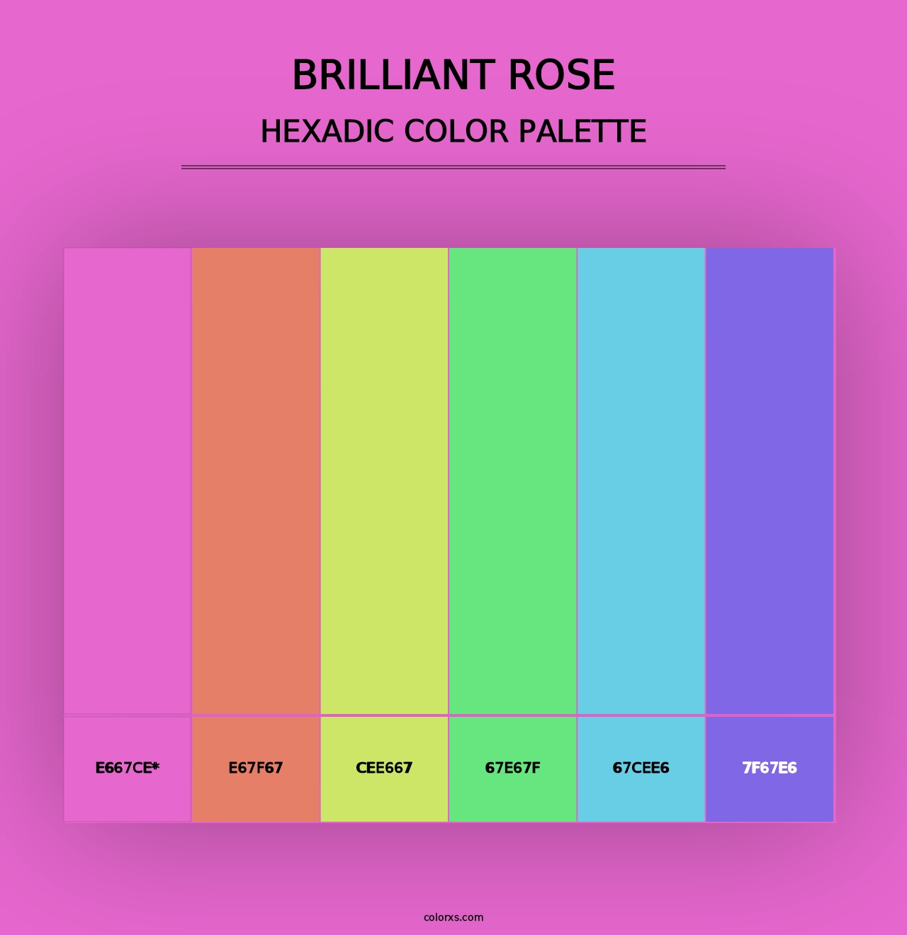 Brilliant Rose - Hexadic Color Palette