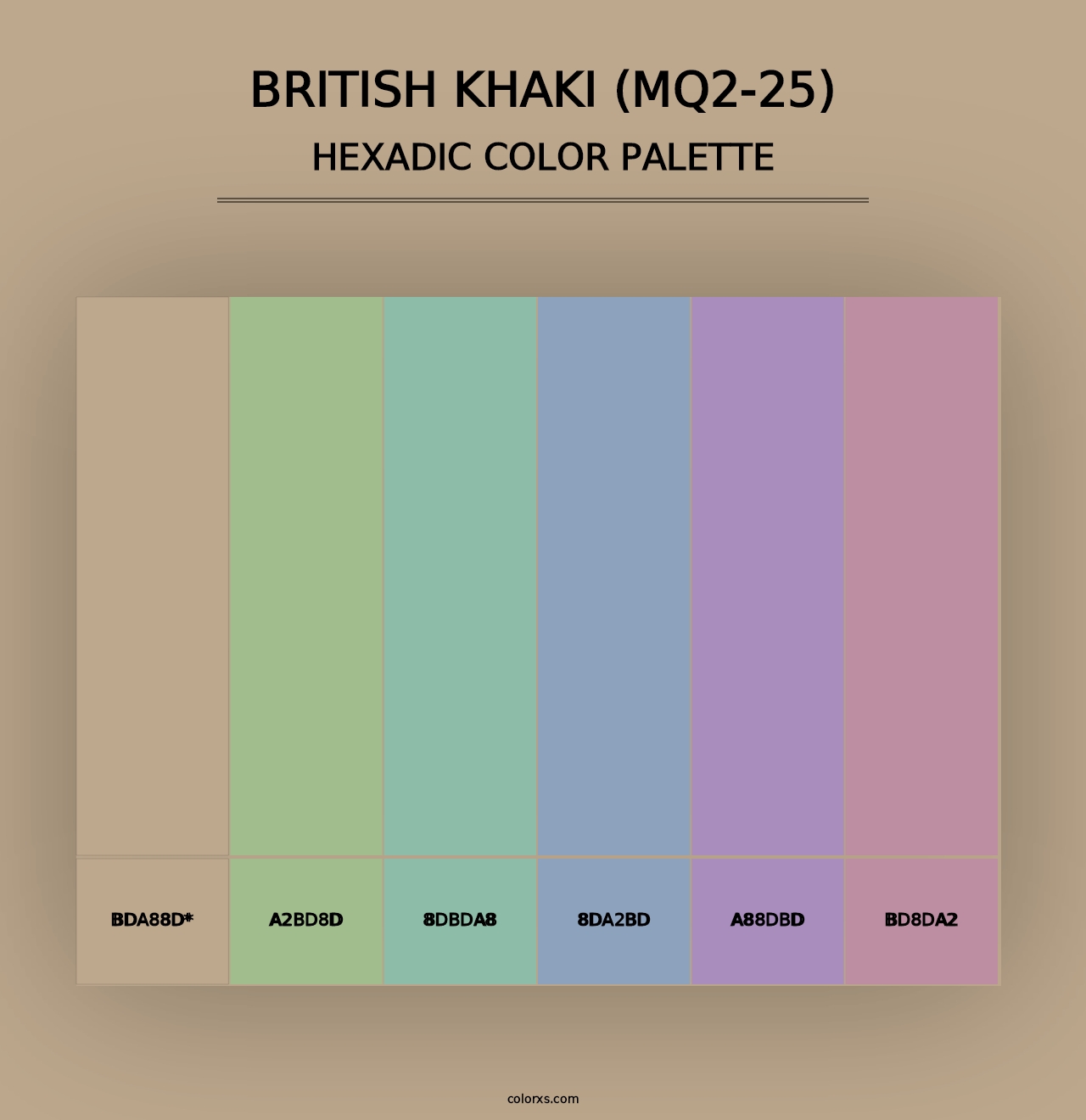 British Khaki (MQ2-25) - Hexadic Color Palette