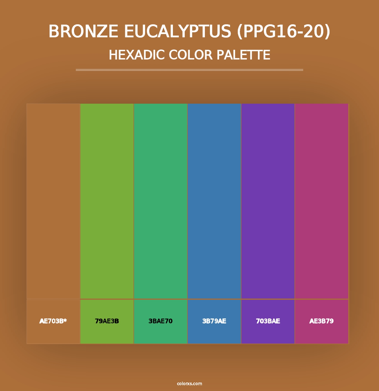 Bronze Eucalyptus (PPG16-20) - Hexadic Color Palette