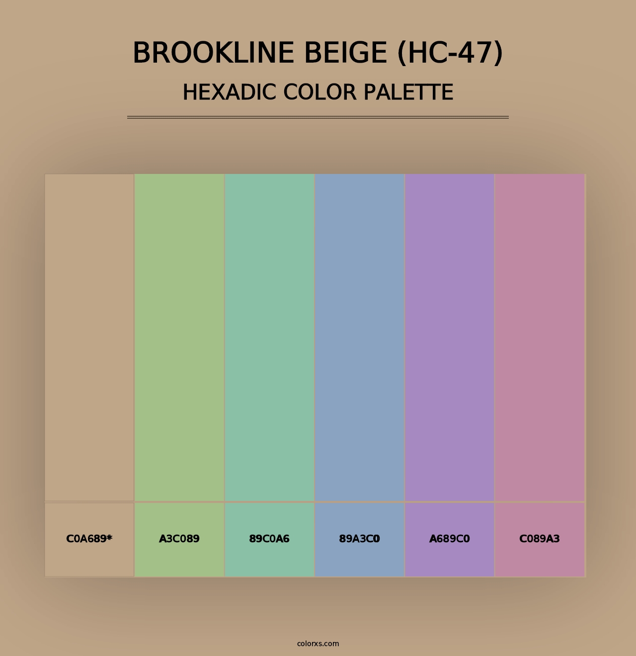 Brookline Beige (HC-47) - Hexadic Color Palette