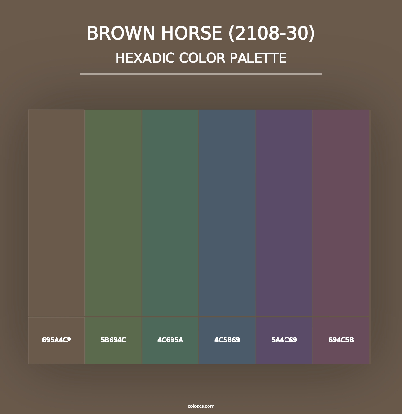 Brown Horse (2108-30) - Hexadic Color Palette