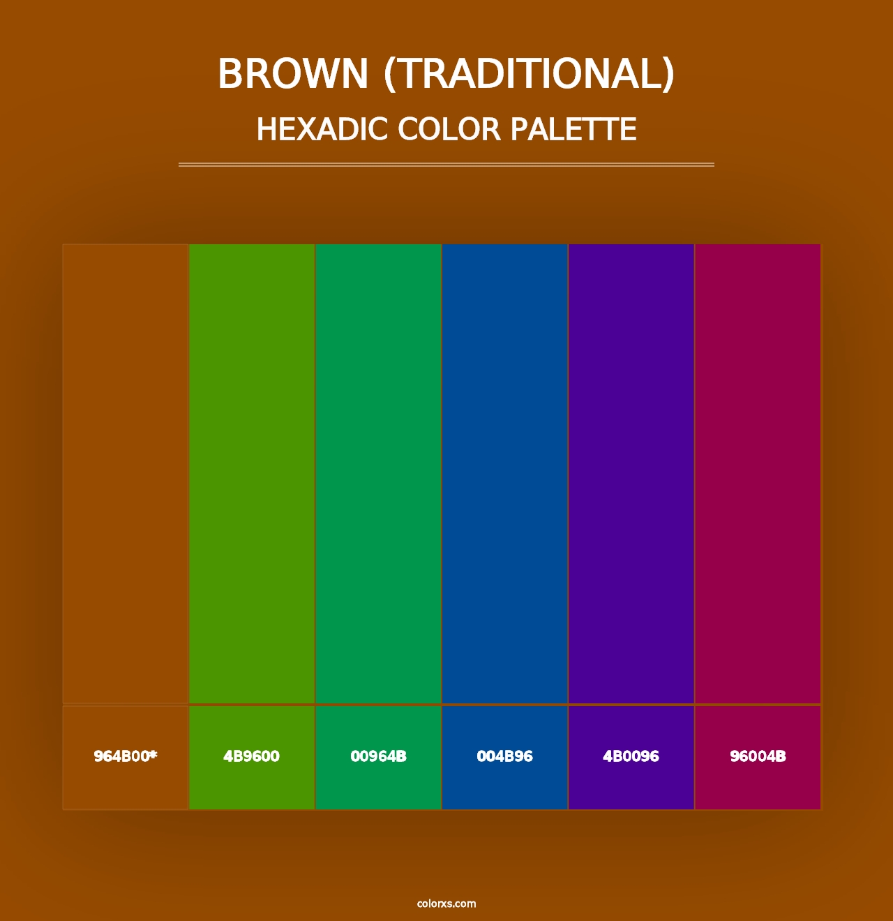 Brown (Traditional) - Hexadic Color Palette