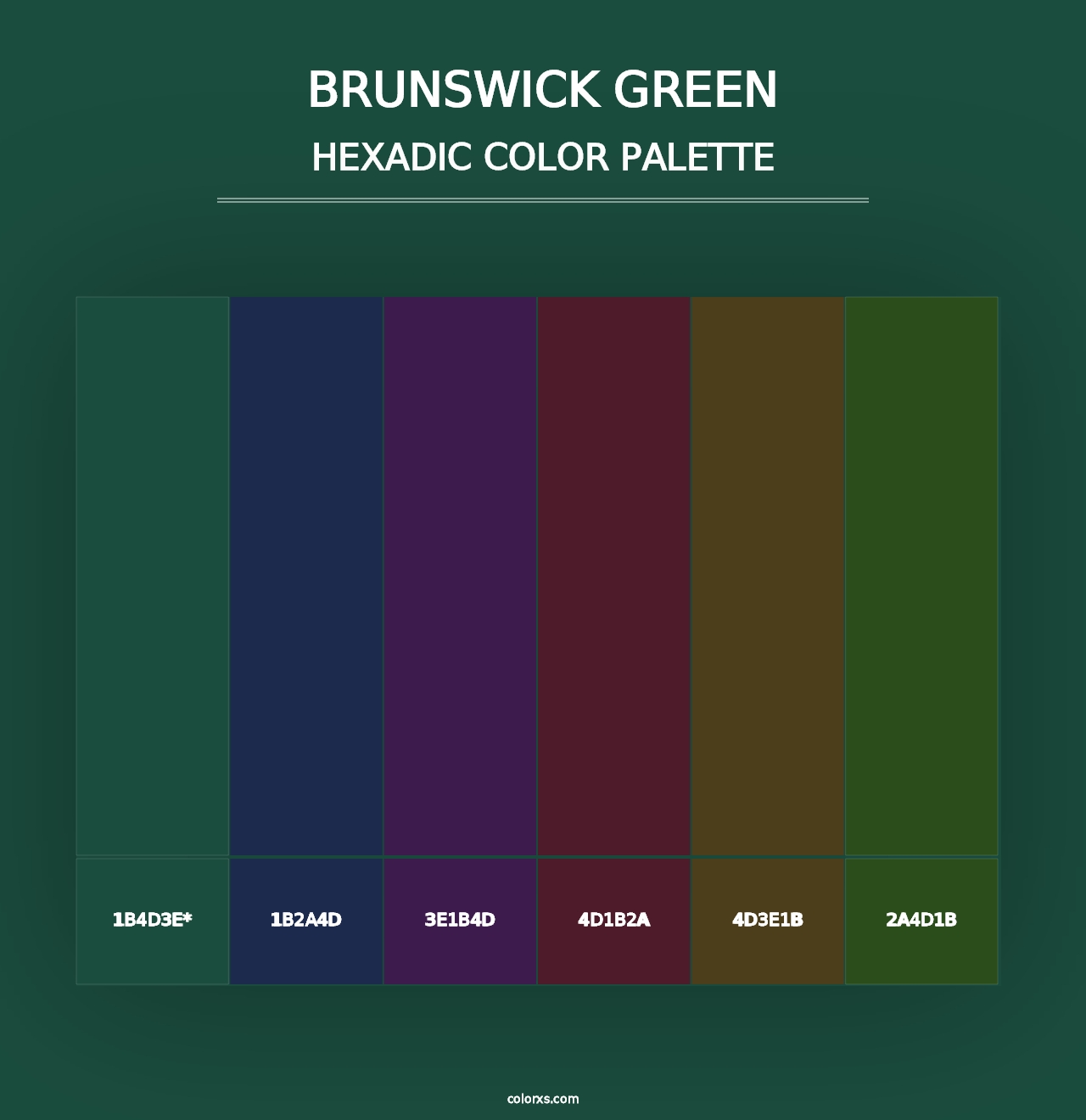 Brunswick Green - Hexadic Color Palette