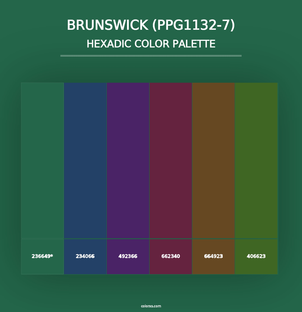 Brunswick (PPG1132-7) - Hexadic Color Palette