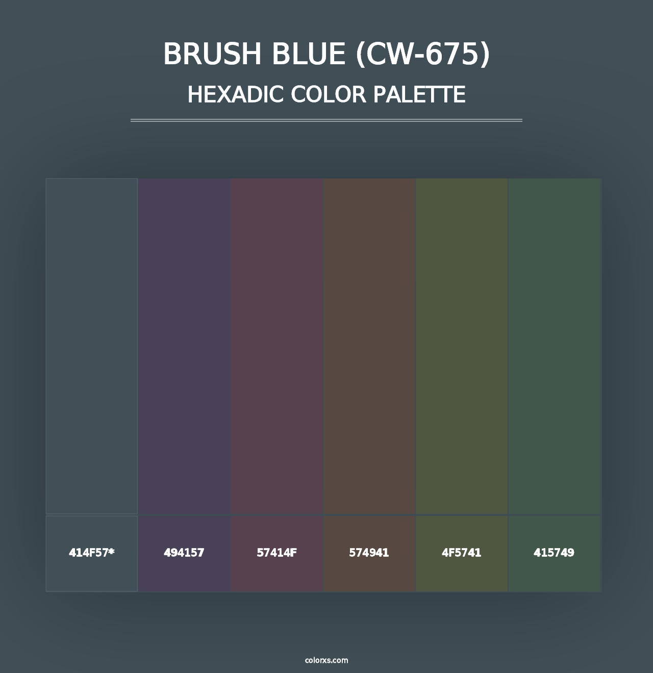 Brush Blue (CW-675) - Hexadic Color Palette