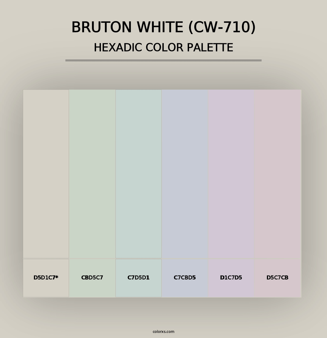 Bruton White (CW-710) - Hexadic Color Palette