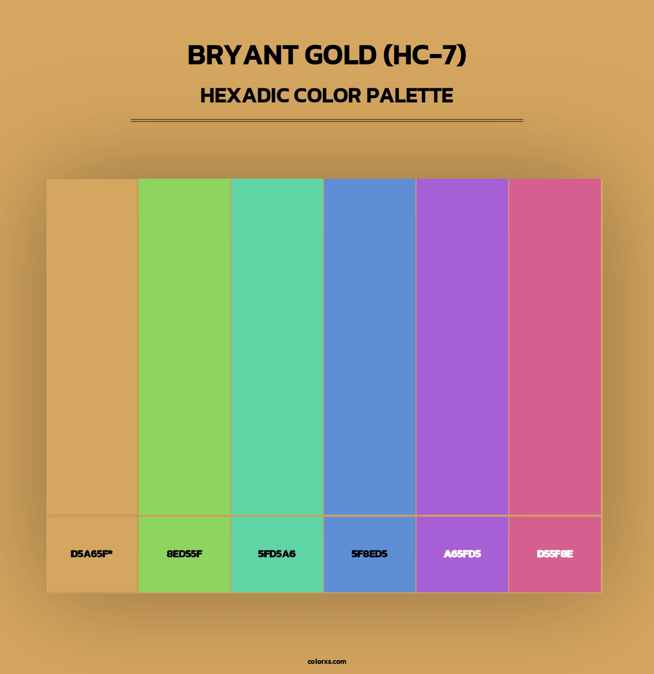 Bryant Gold (HC-7) - Hexadic Color Palette