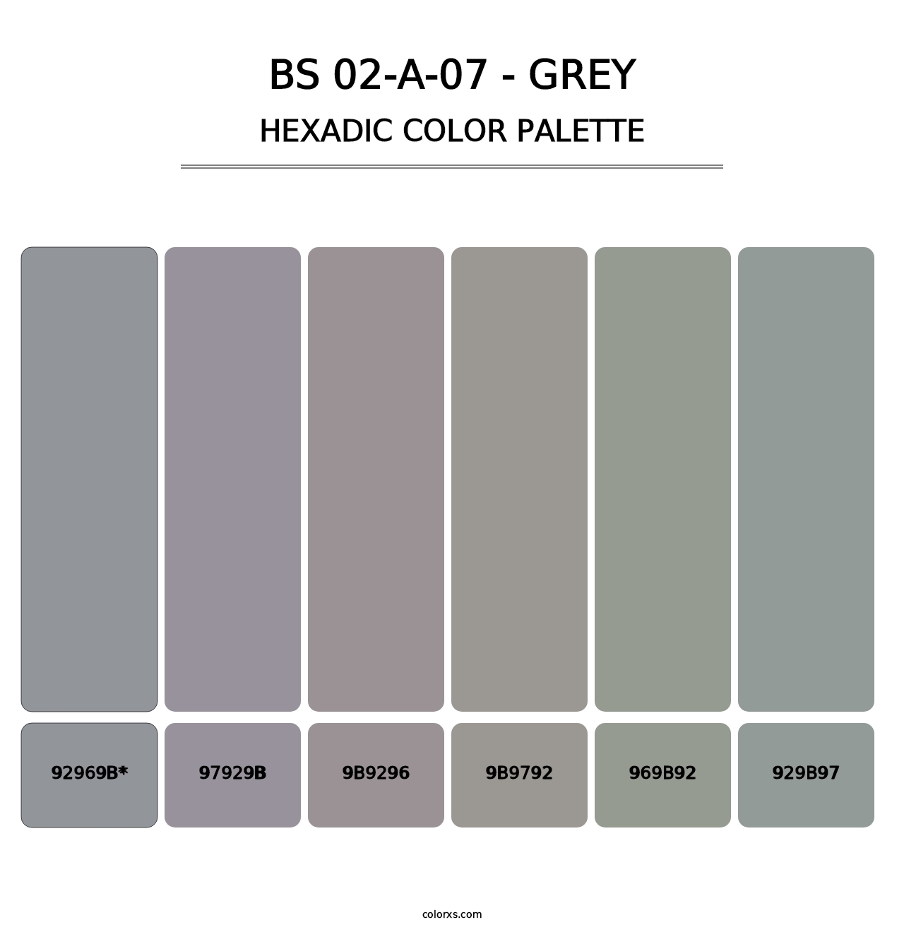 BS 02-A-07 - Grey - Hexadic Color Palette