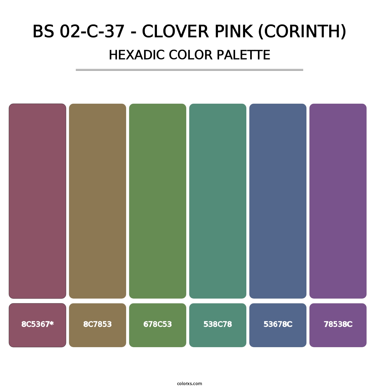 BS 02-C-37 - Clover Pink (Corinth) - Hexadic Color Palette