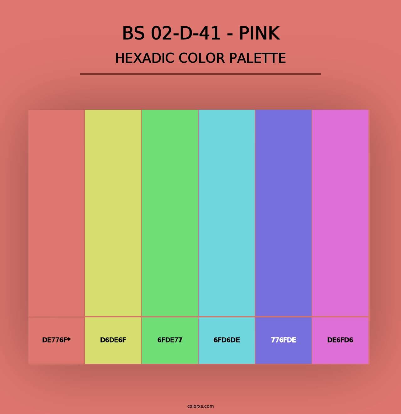 BS 02-D-41 - Pink - Hexadic Color Palette