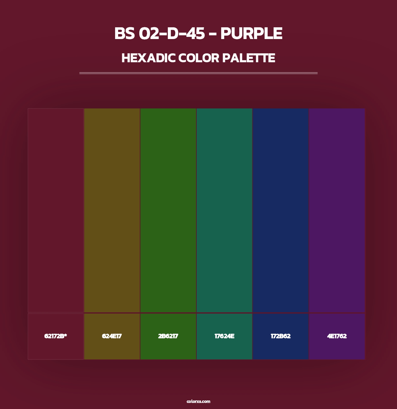 BS 02-D-45 - Purple - Hexadic Color Palette