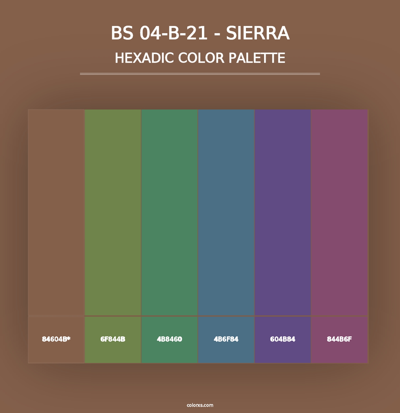 BS 04-B-21 - Sierra - Hexadic Color Palette