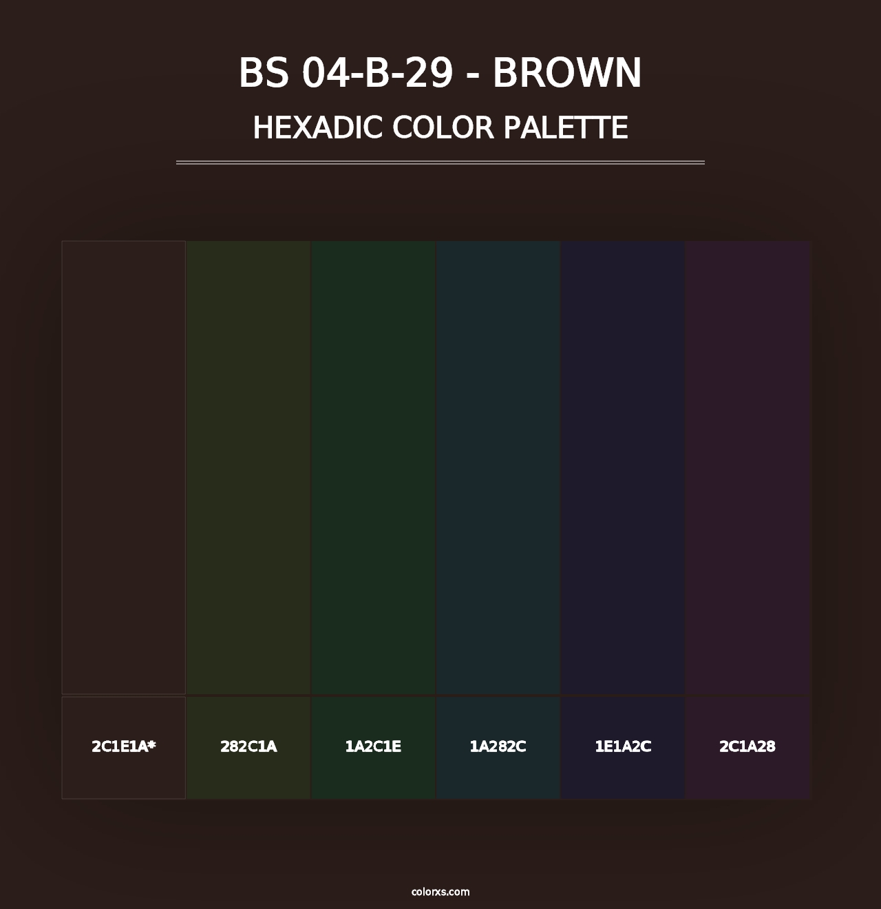 BS 04-B-29 - Brown - Hexadic Color Palette