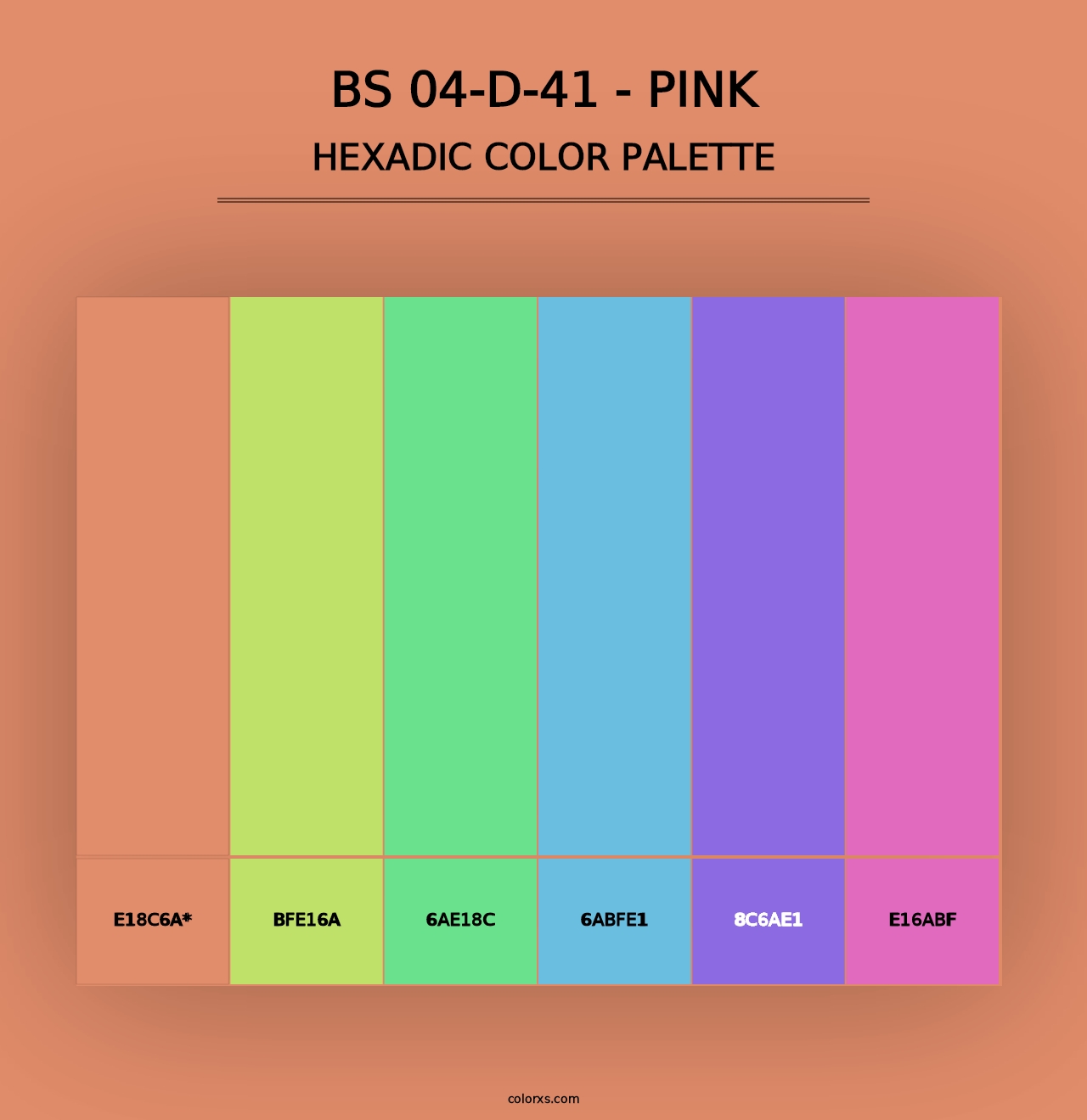 BS 04-D-41 - Pink - Hexadic Color Palette