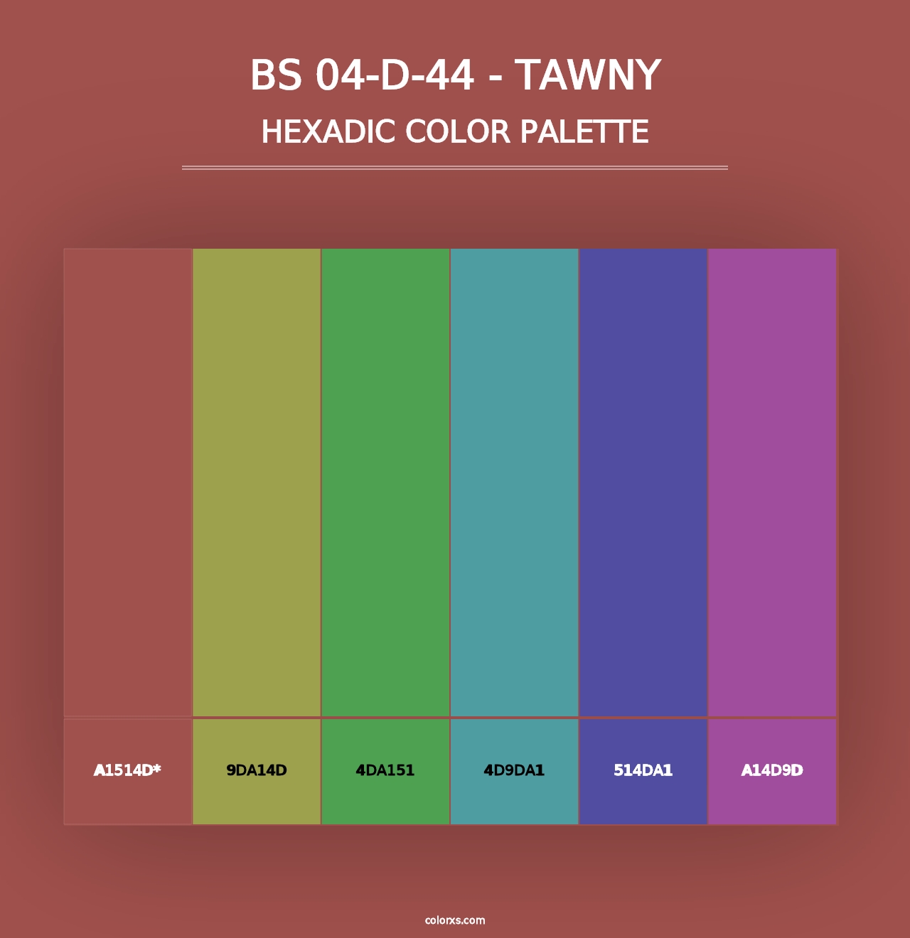 BS 04-D-44 - Tawny - Hexadic Color Palette