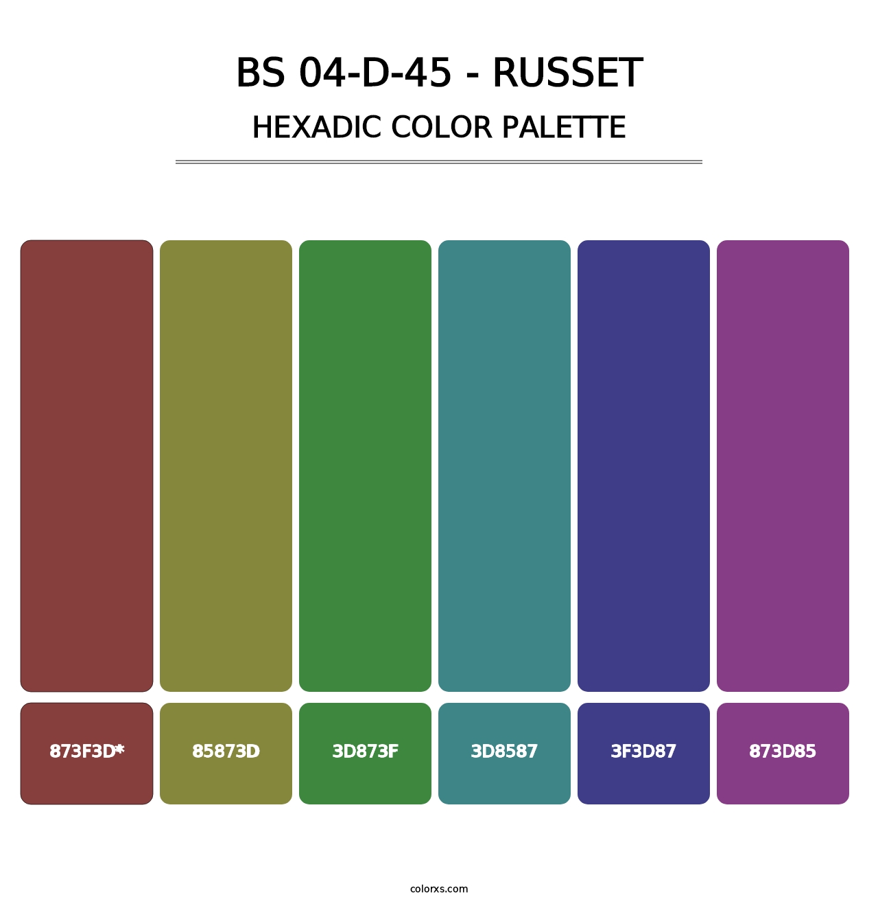 BS 04-D-45 - Russet - Hexadic Color Palette