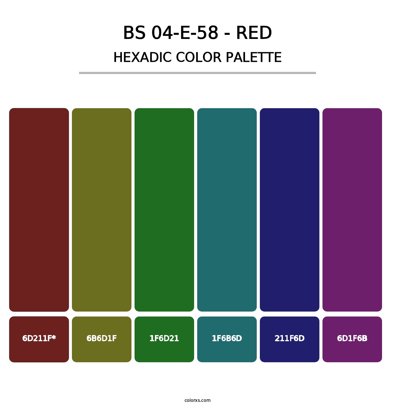 BS 04-E-58 - Red - Hexadic Color Palette