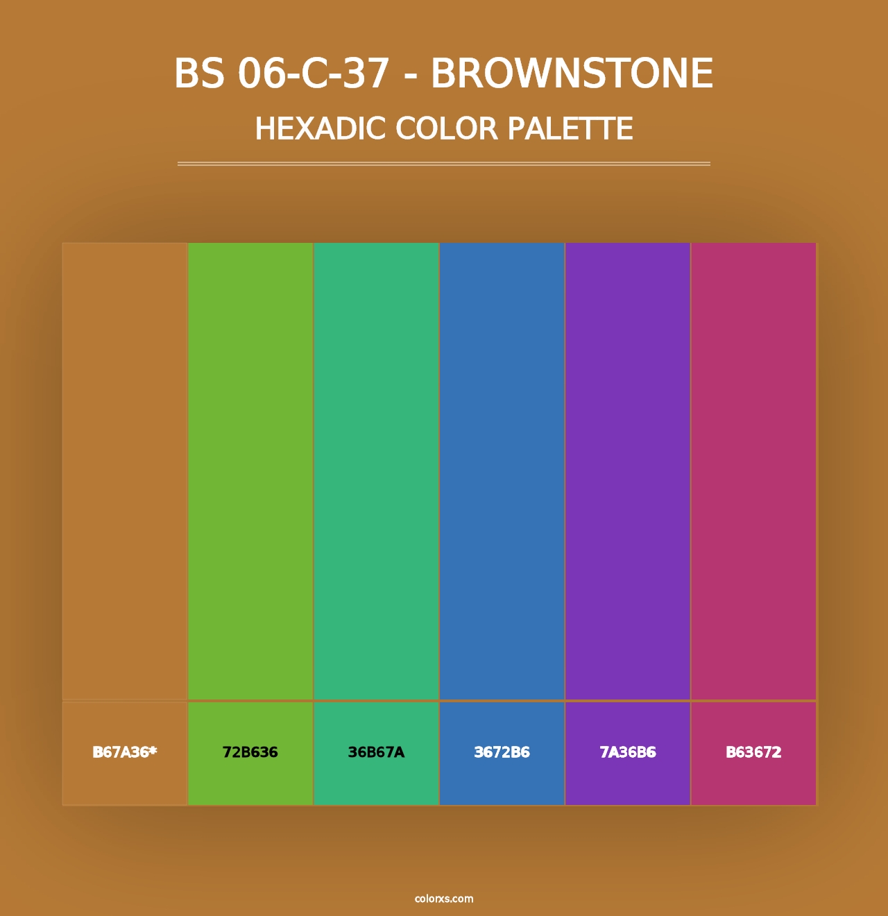 BS 06-C-37 - Brownstone - Hexadic Color Palette