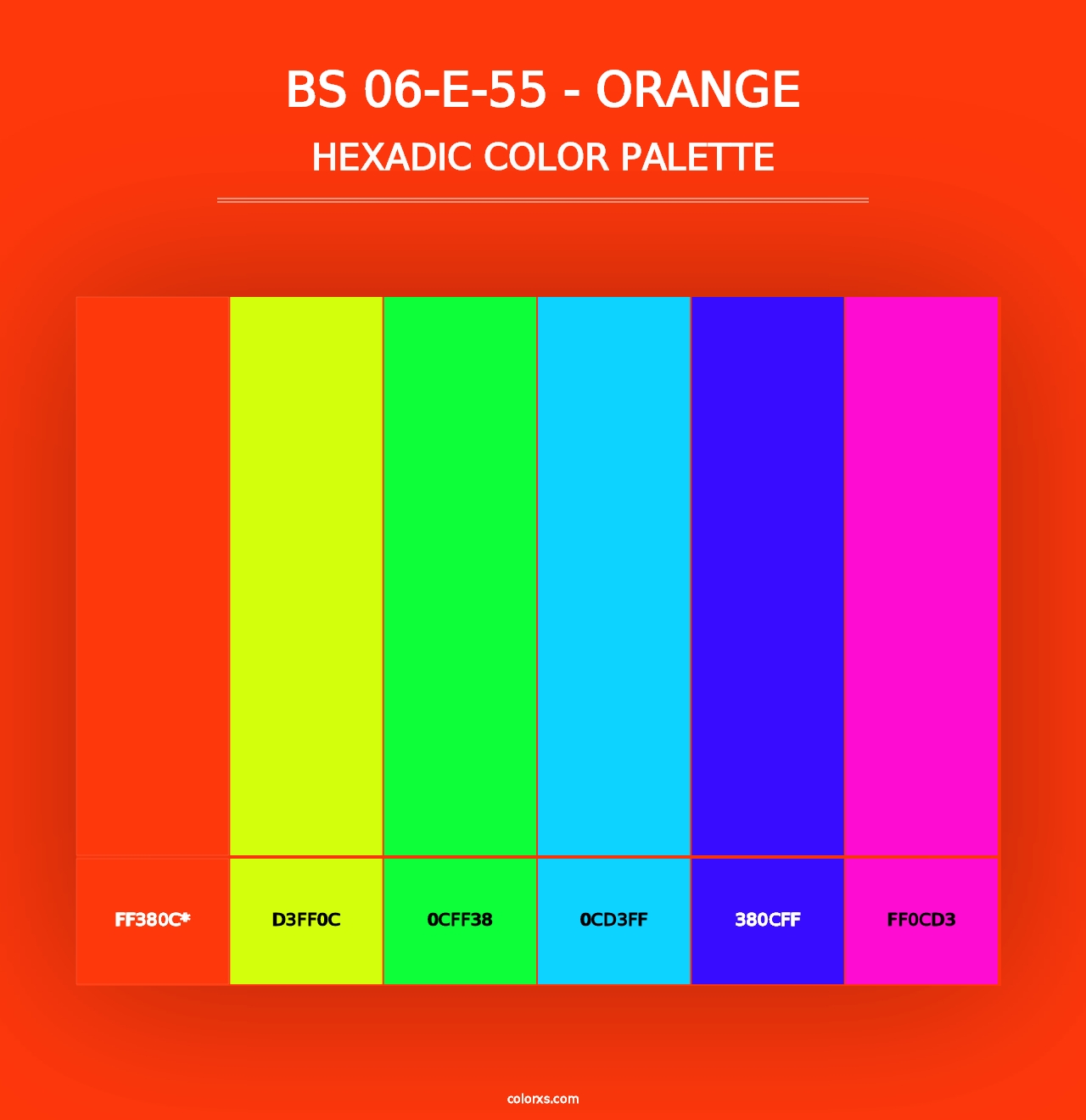 BS 06-E-55 - Orange - Hexadic Color Palette