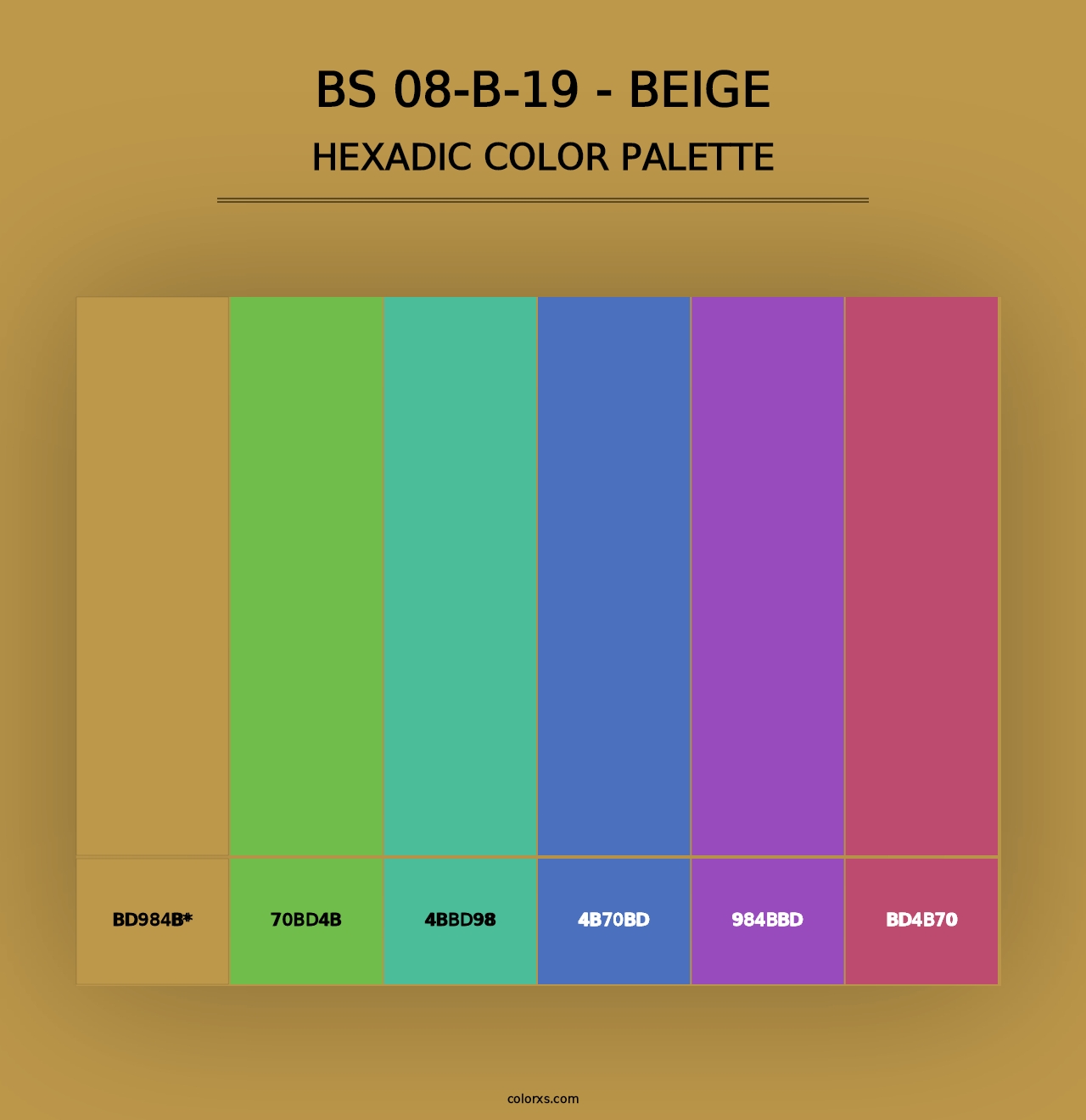 BS 08-B-19 - Beige - Hexadic Color Palette