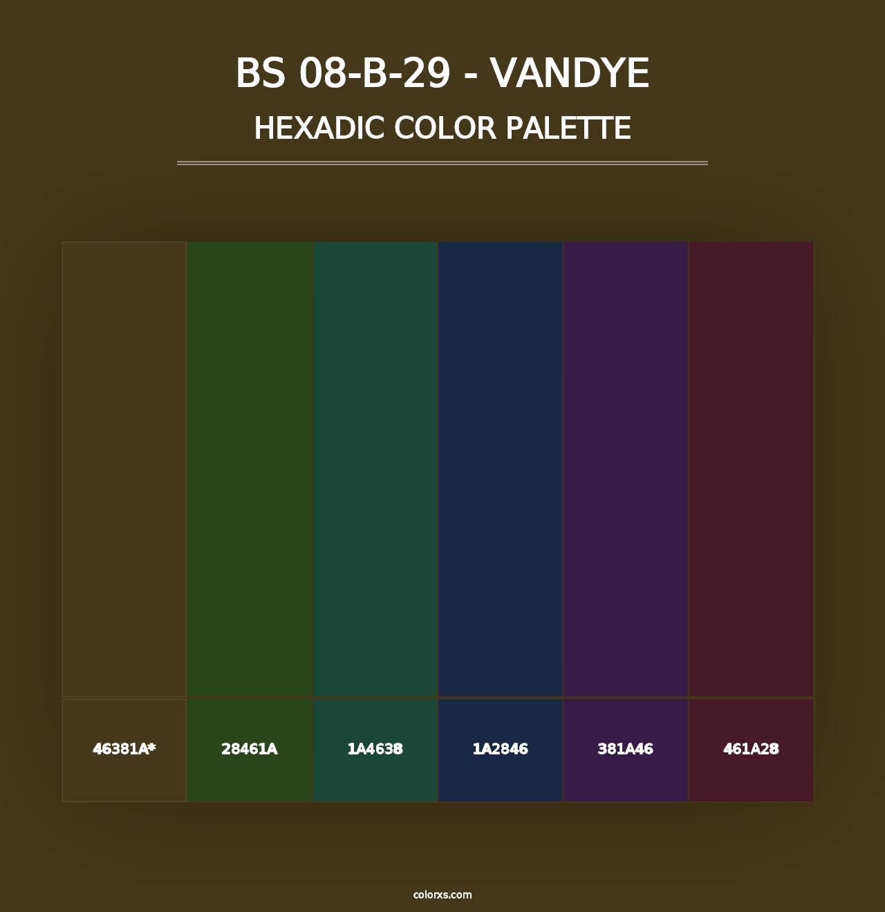 BS 08-B-29 - Vandye - Hexadic Color Palette