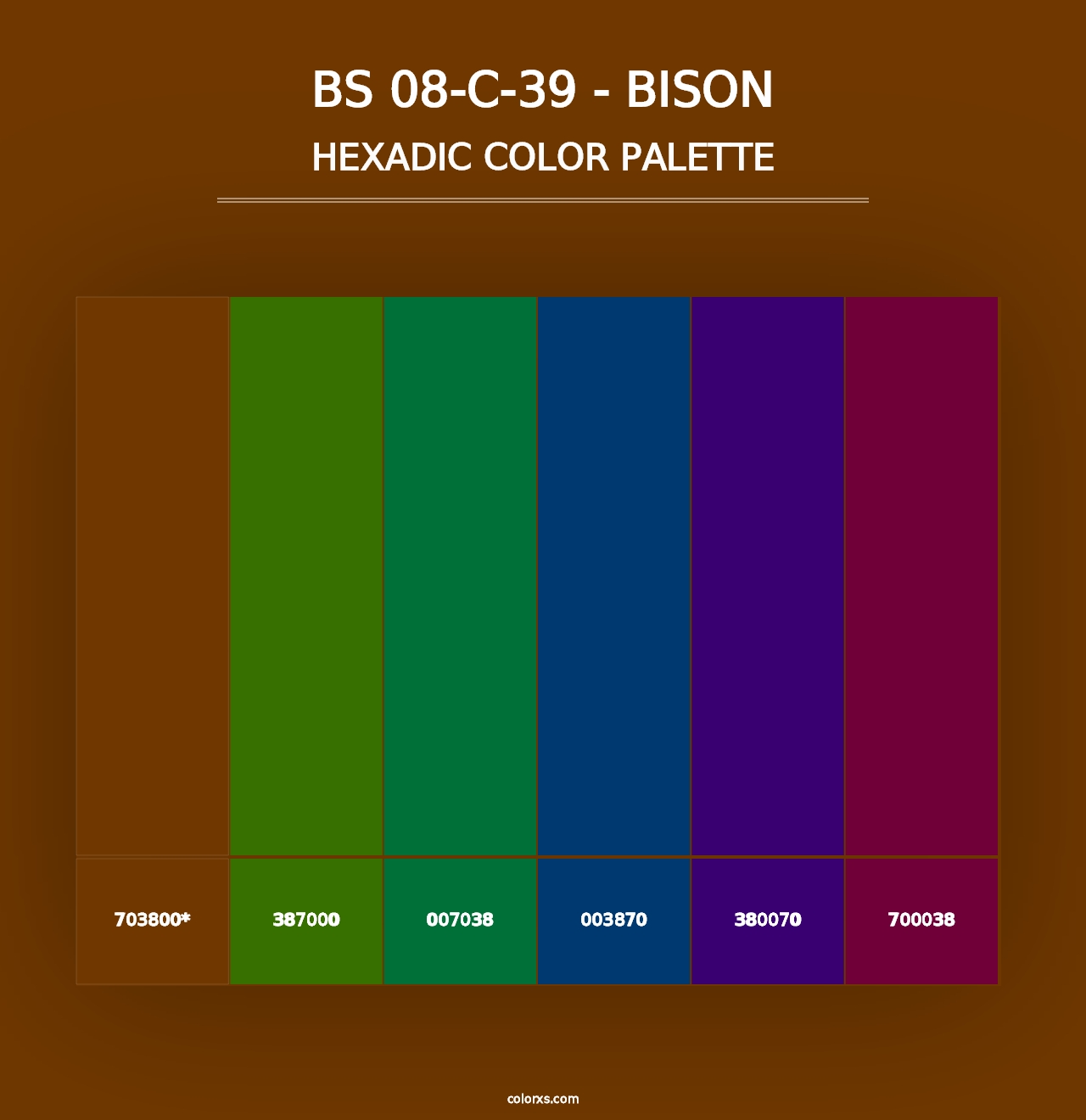 BS 08-C-39 - Bison - Hexadic Color Palette