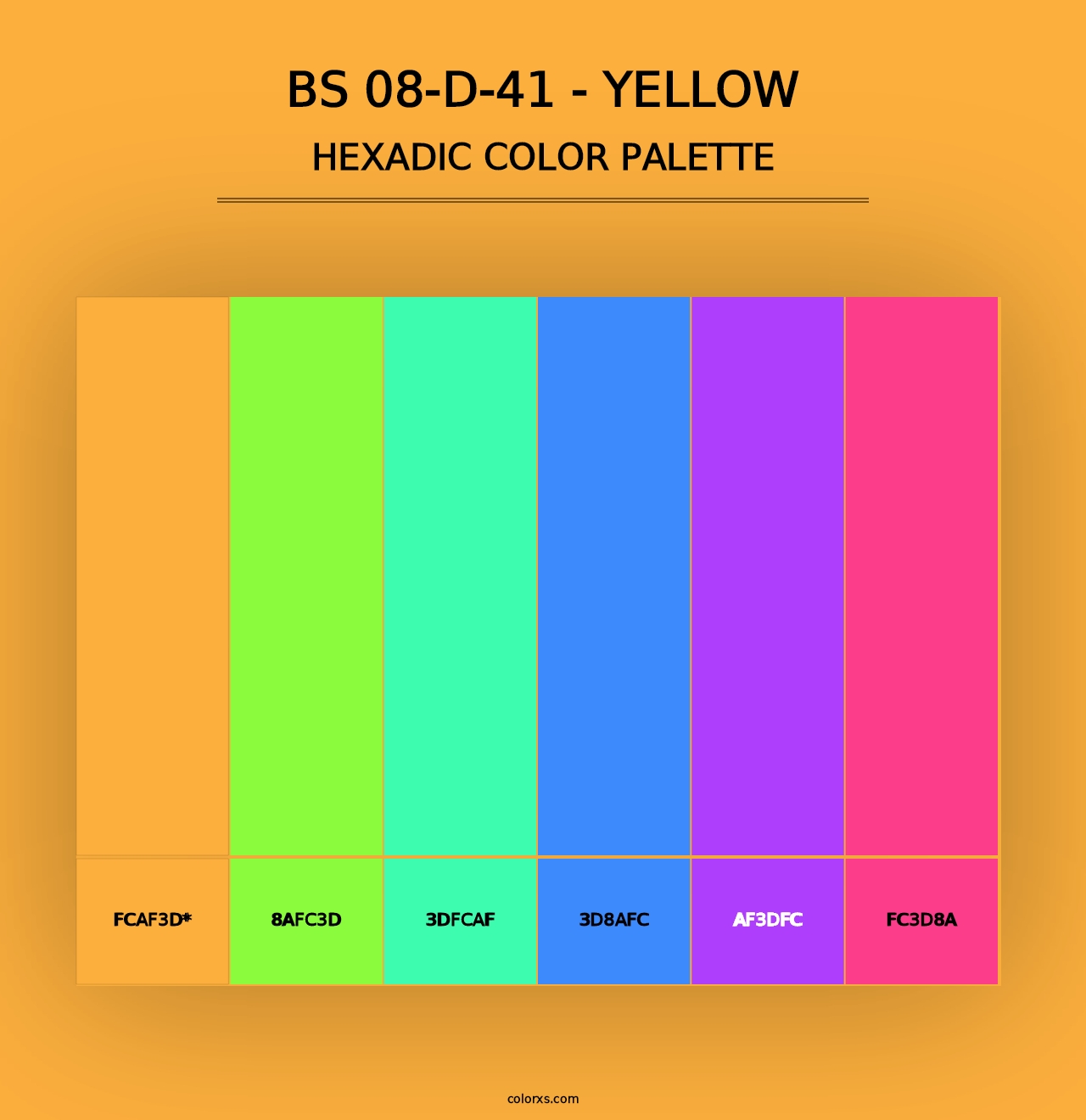 BS 08-D-41 - Yellow - Hexadic Color Palette