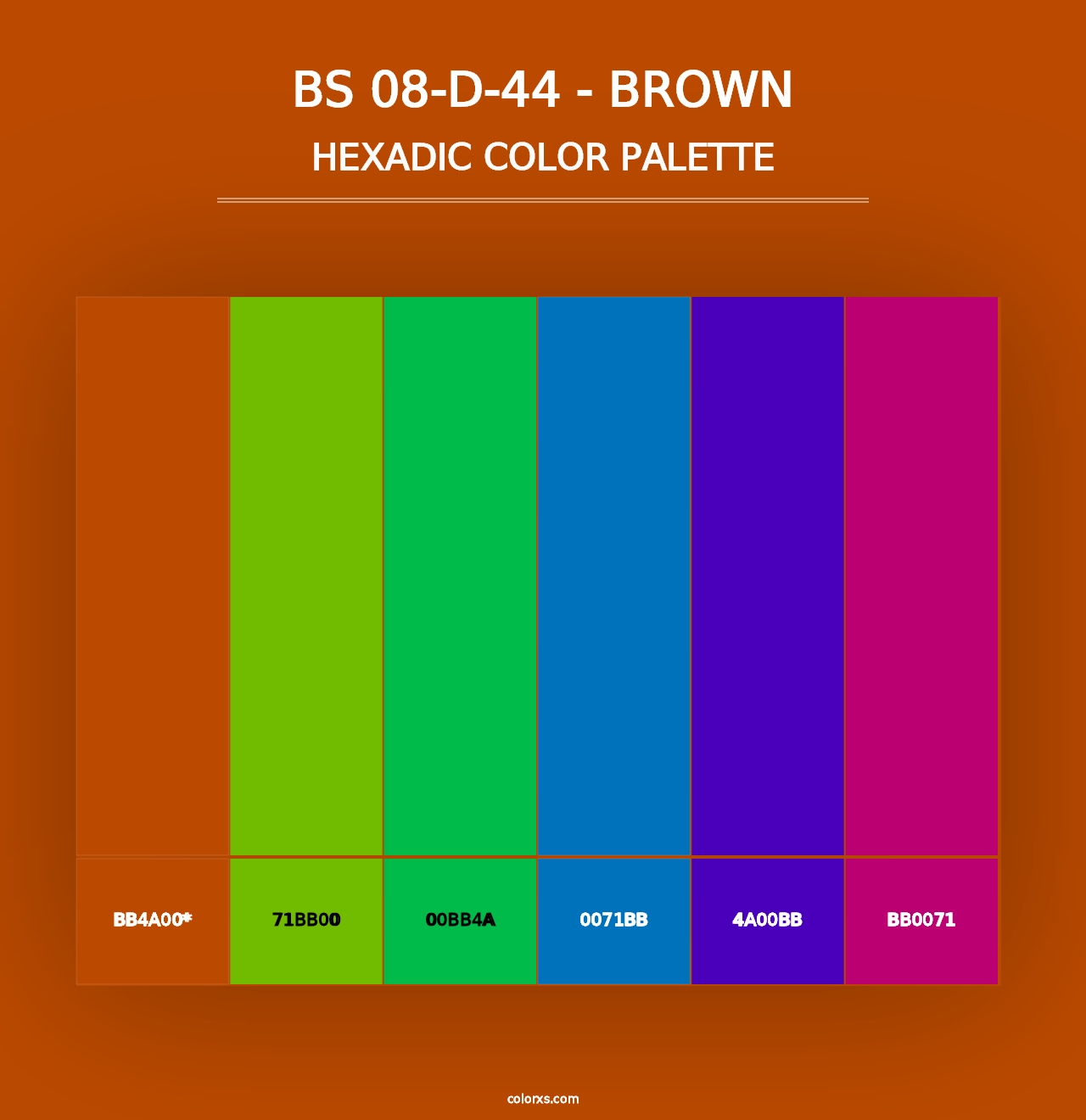 BS 08-D-44 - Brown - Hexadic Color Palette