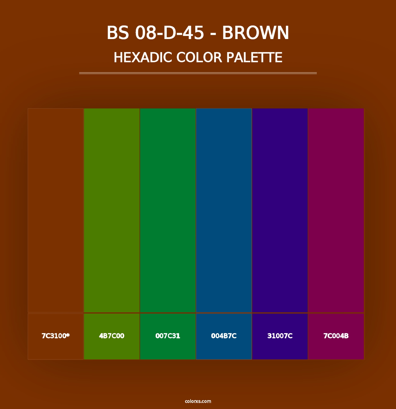 BS 08-D-45 - Brown - Hexadic Color Palette