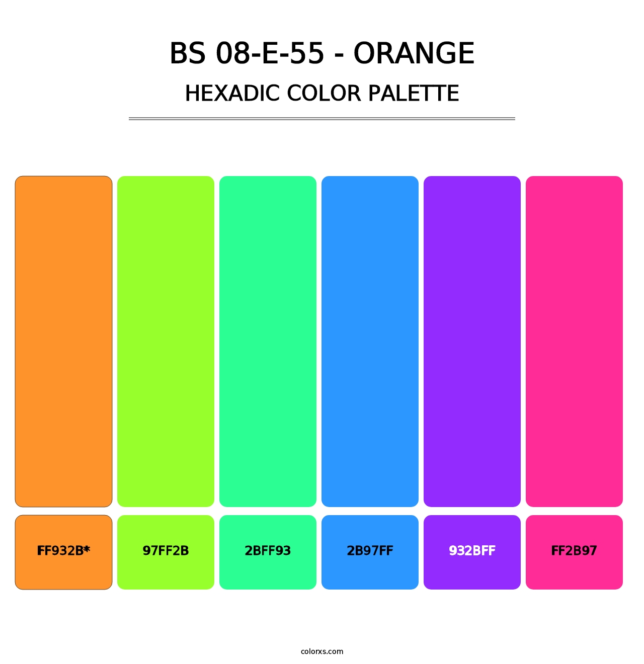 BS 08-E-55 - Orange - Hexadic Color Palette