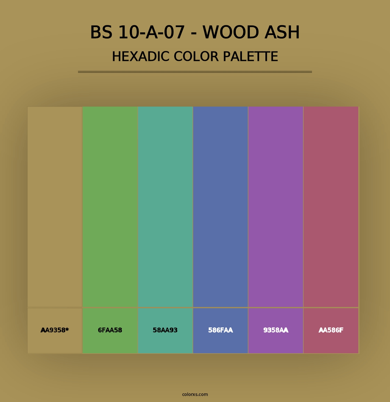 BS 10-A-07 - Wood Ash - Hexadic Color Palette