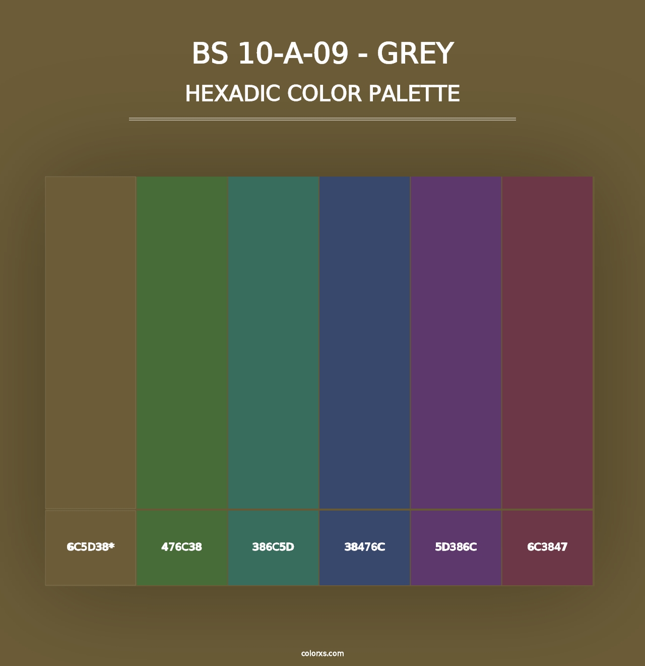 BS 10-A-09 - Grey - Hexadic Color Palette