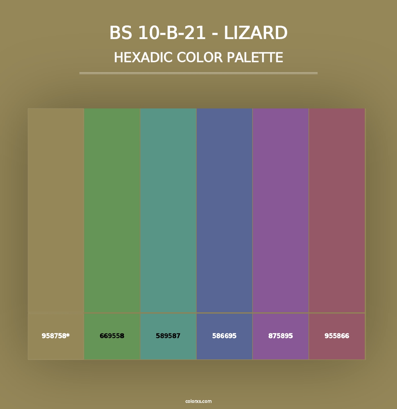 BS 10-B-21 - Lizard - Hexadic Color Palette