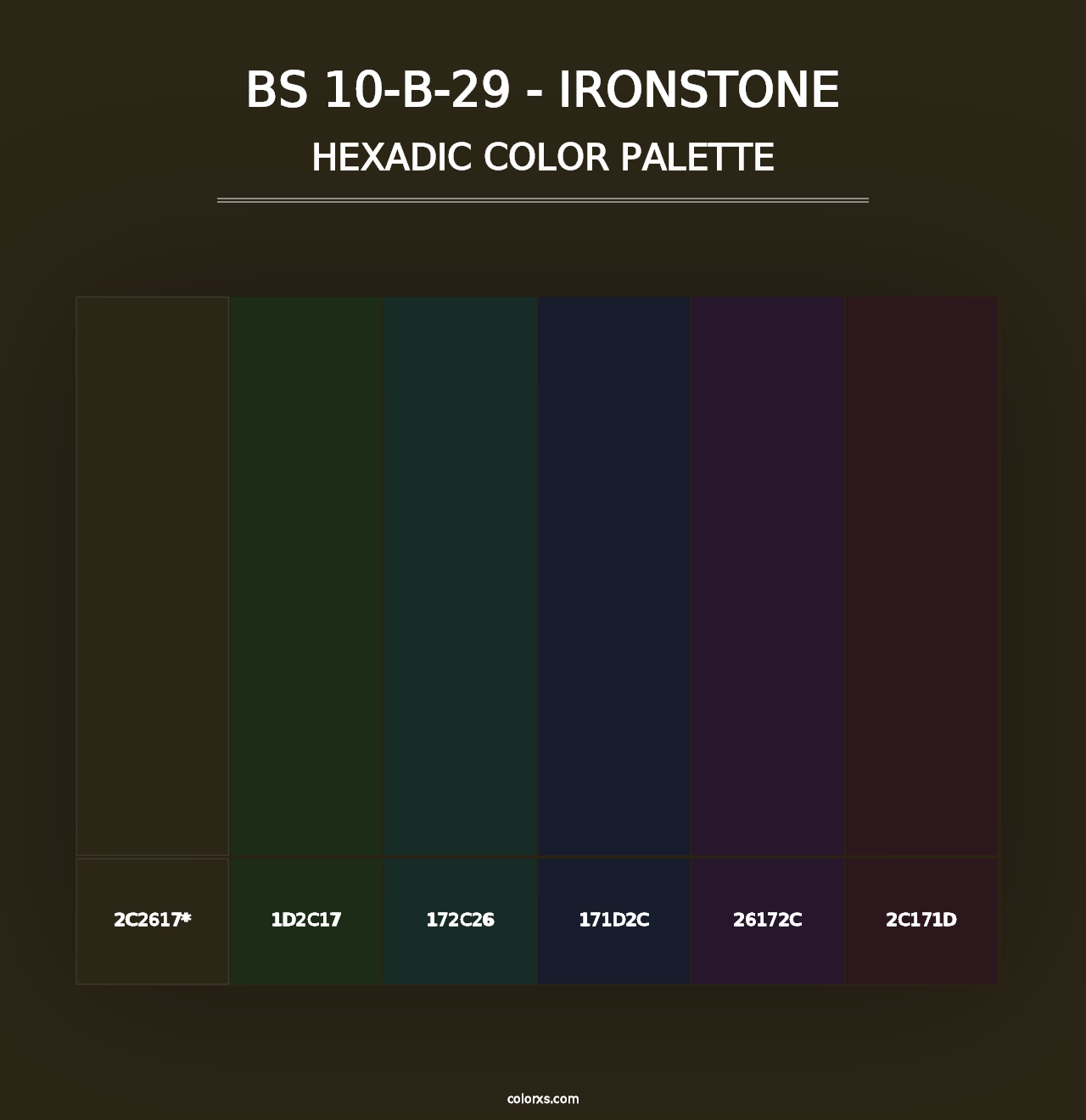 BS 10-B-29 - Ironstone - Hexadic Color Palette