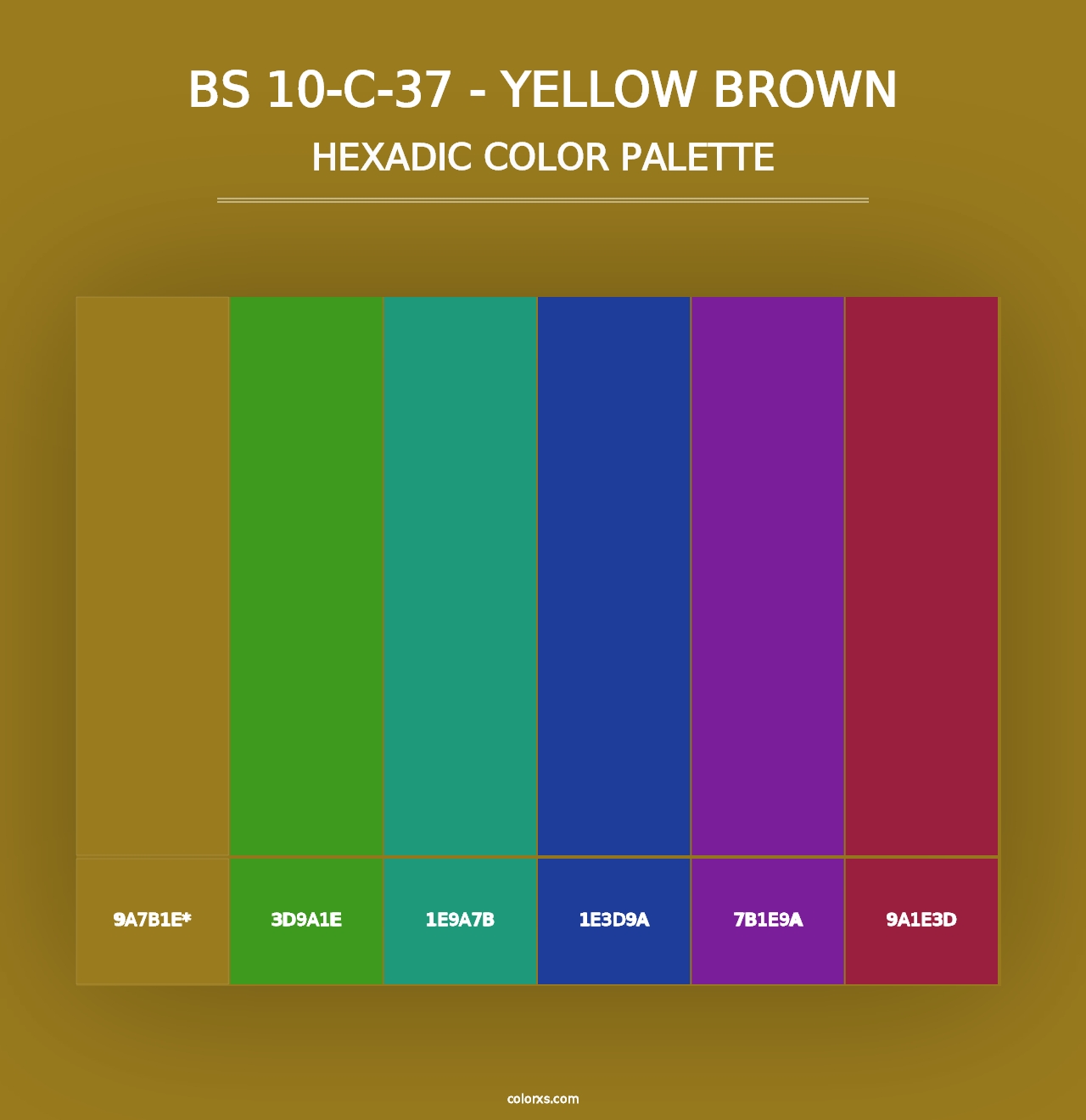 BS 10-C-37 - Yellow Brown - Hexadic Color Palette