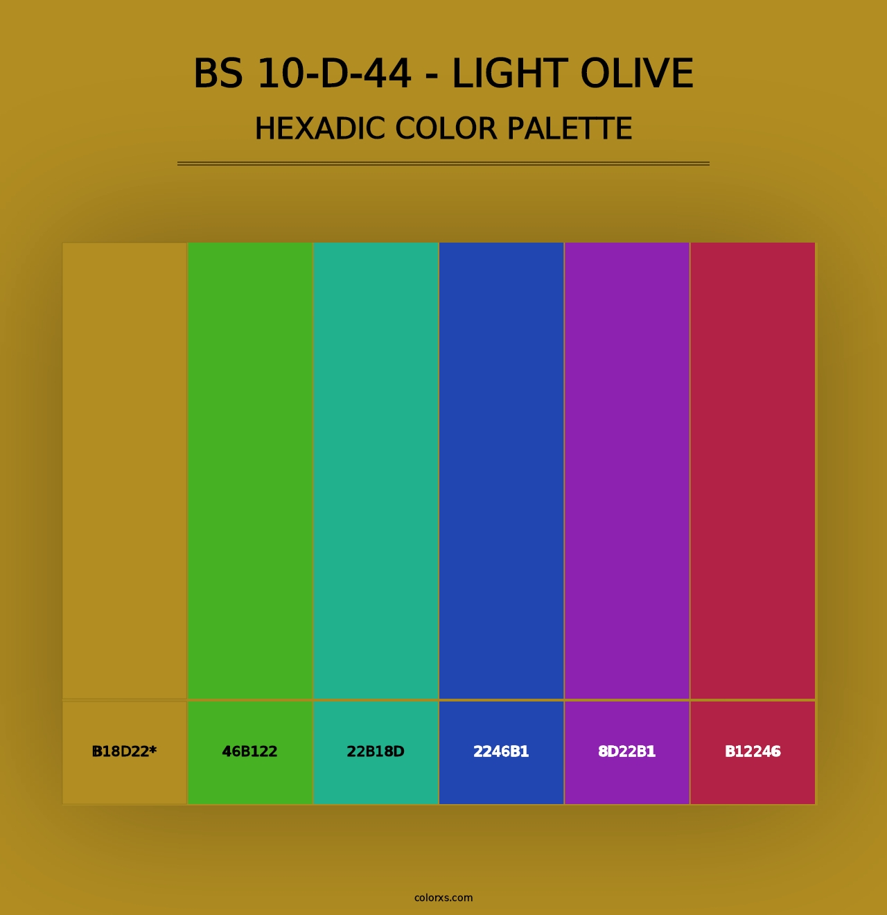 BS 10-D-44 - Light Olive - Hexadic Color Palette