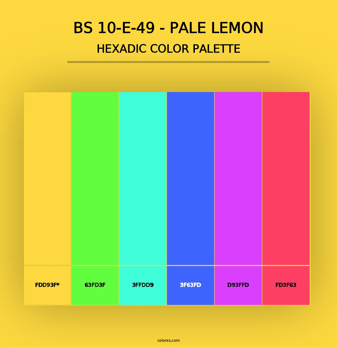 BS 10-E-49 - Pale Lemon - Hexadic Color Palette