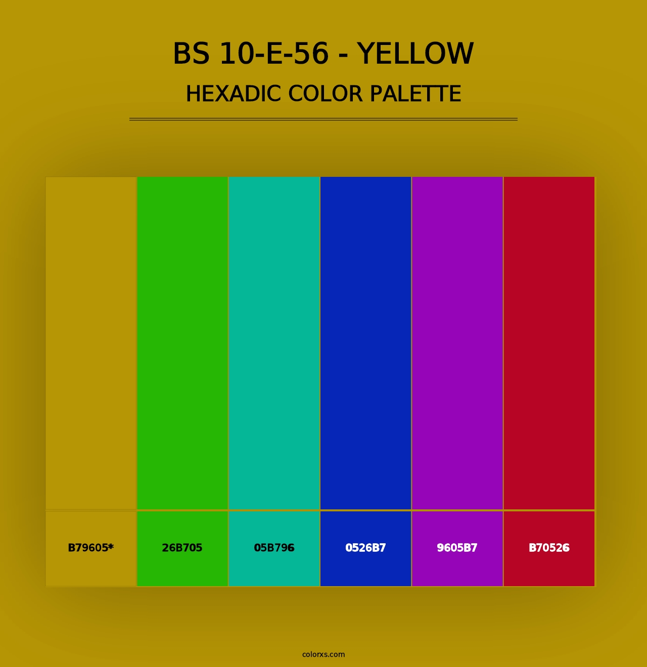 BS 10-E-56 - Yellow - Hexadic Color Palette