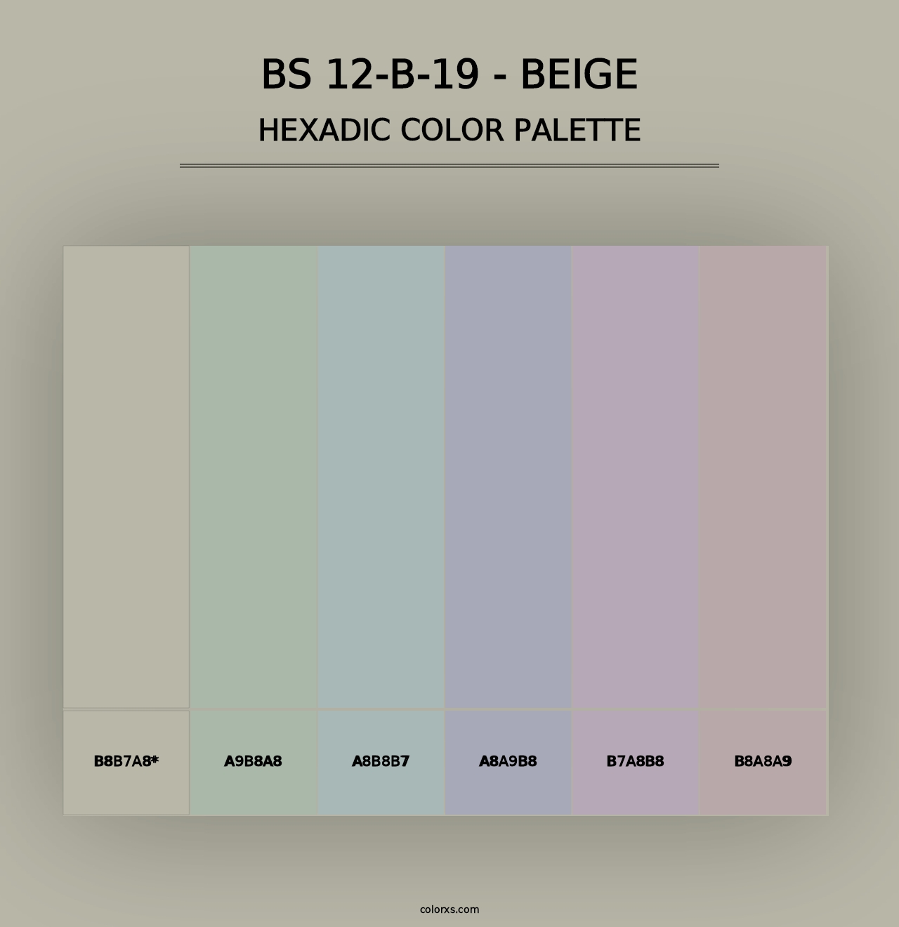 BS 12-B-19 - Beige - Hexadic Color Palette