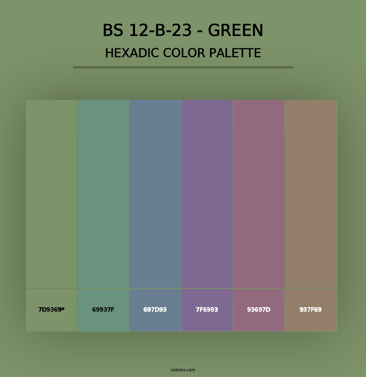 BS 12-B-23 - Green - Hexadic Color Palette