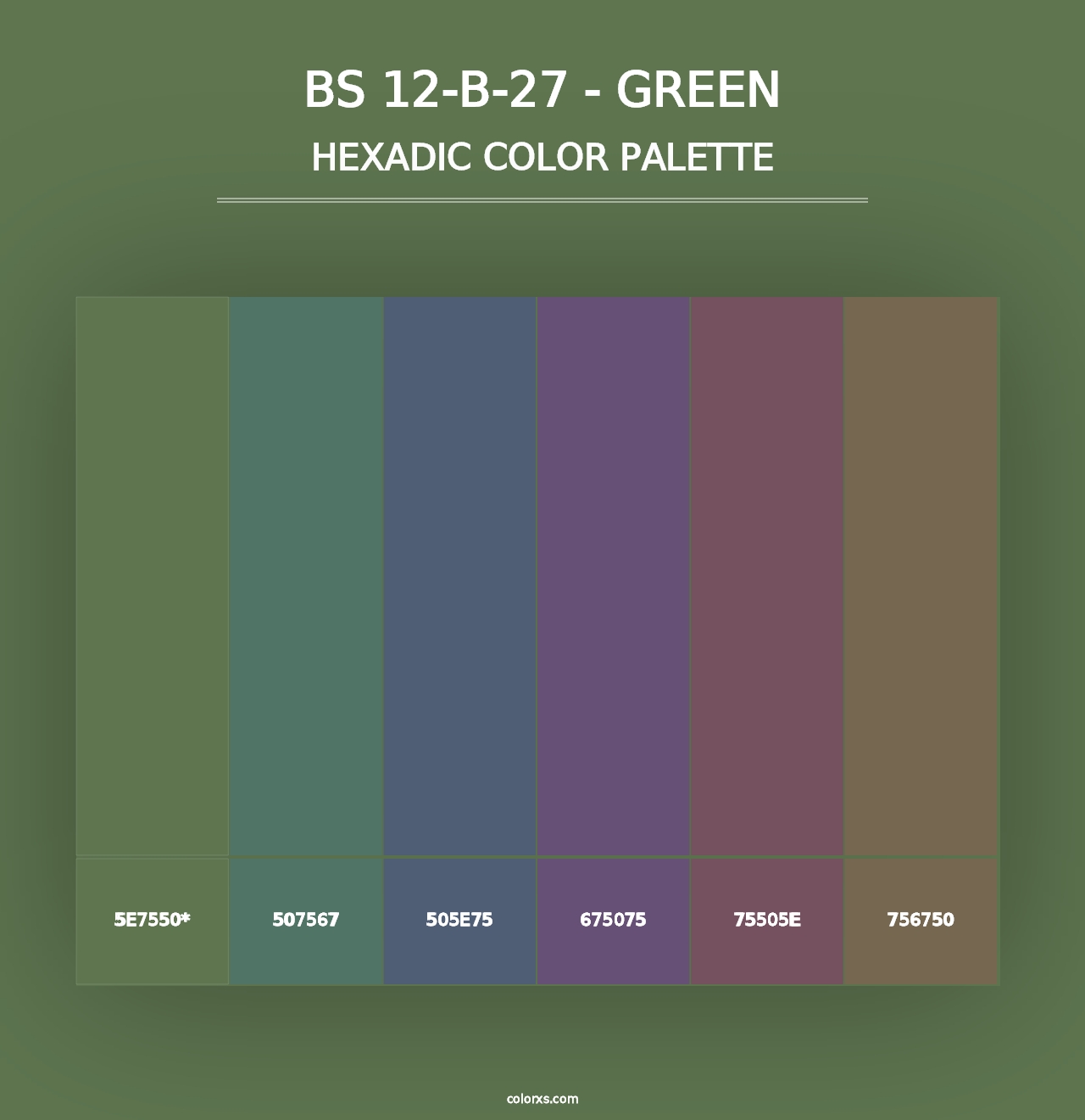 BS 12-B-27 - Green - Hexadic Color Palette