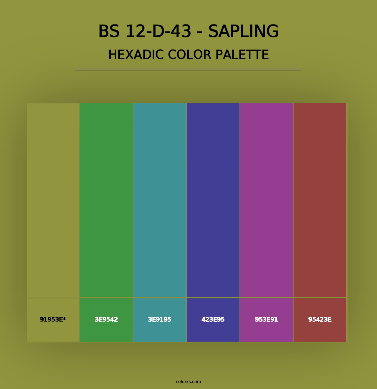 BS 12-D-43 - Sapling - Hexadic Color Palette